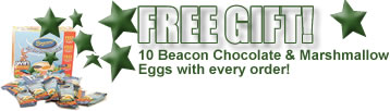 Free Gift - 10 Beacon Chocolate and Marshmallow Eggs with every order
